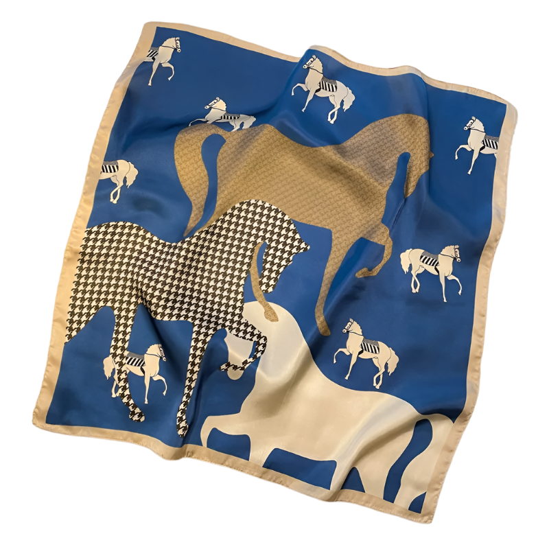 LAYLA Horse Design, Satin Scarf - 70 x 70 cms