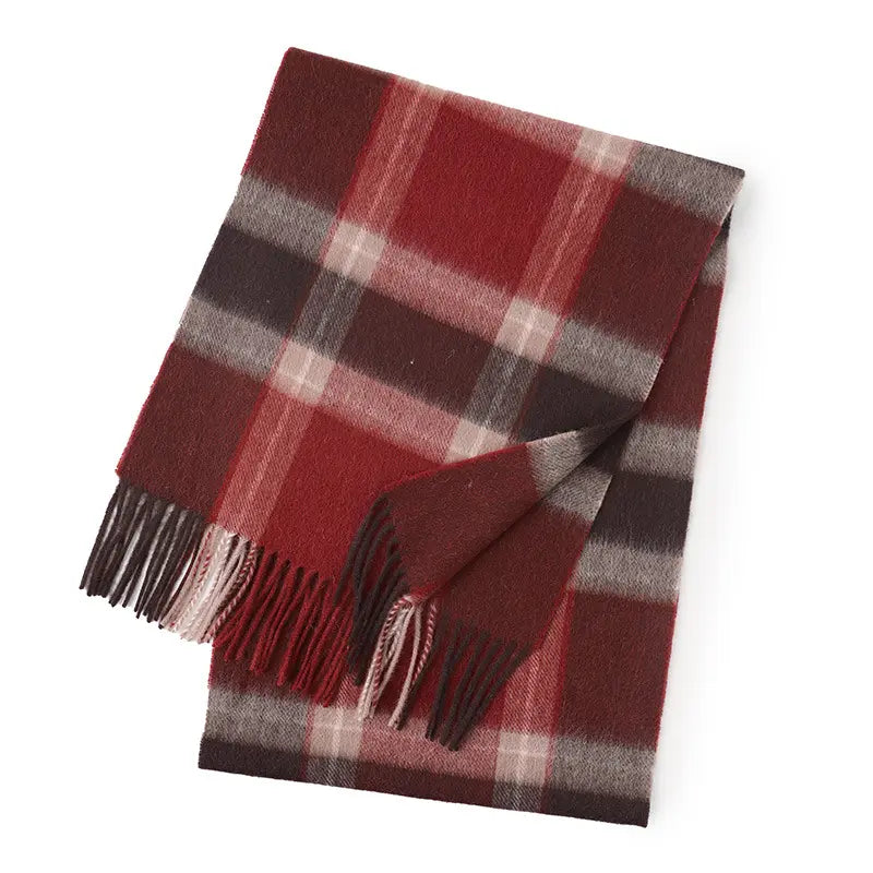 GEORDI Pure Cashmere Plaid Scarf - 164 x 46 cms