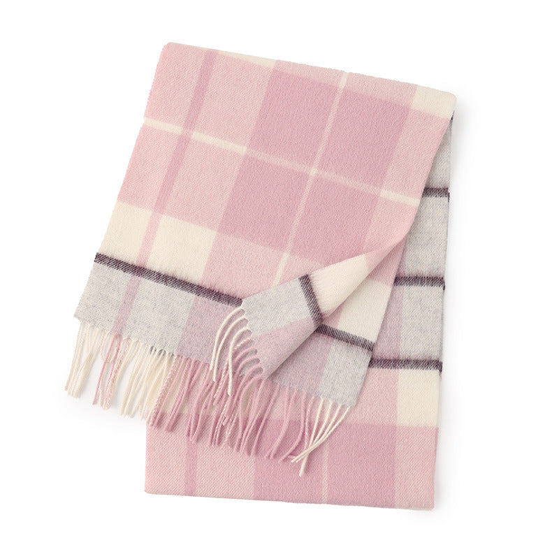 GEORDI Pure Cashmere Plaid Scarf - 164 x 46 cms