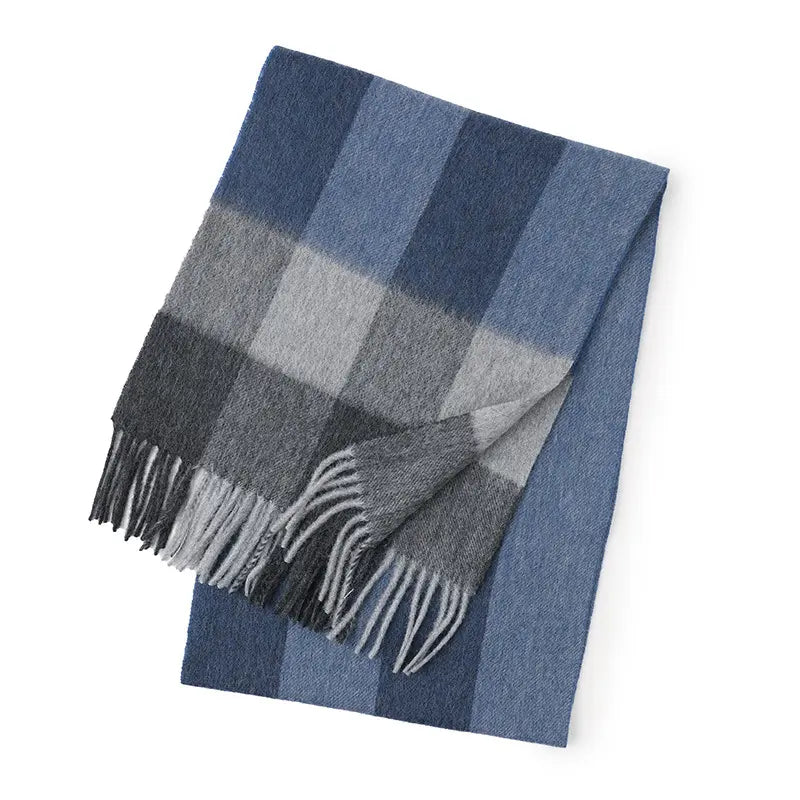 GEORDI Pure Cashmere Plaid Scarf - 164 x 46 cms