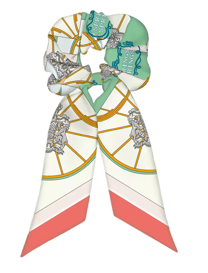 KIEV SCRUNCHIE TWILLY COMBO Horse Design Hair Tie with Ribbon