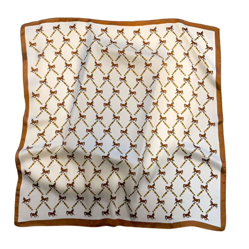 ADELINE 70 Horse Design, Satin Scarf - 70 x 70 cm