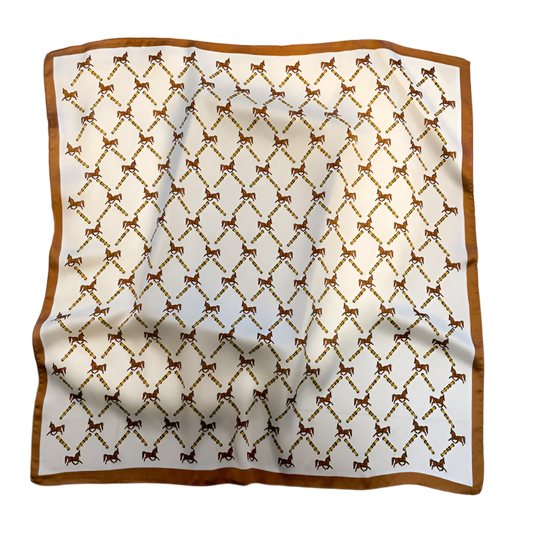 ADELINE 70 Horse Design, Satin Scarf - 70 x 70 cm