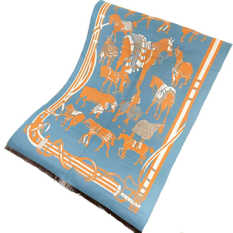 LEON Horse design, Cashmere Blend Pashmina/Shawl - 180 x 65 cms