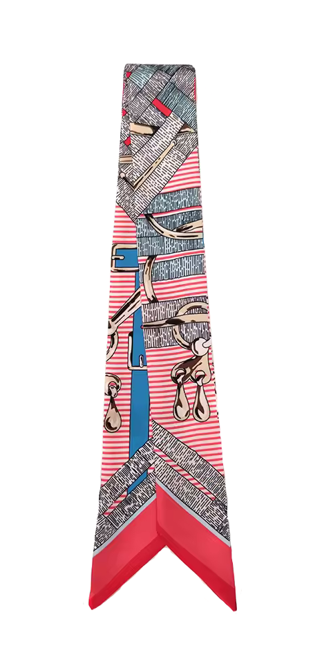 ALEXANDRIA Horse Design Twilly Scarf, Hair or Handbag Tie - 85 x 5 cms