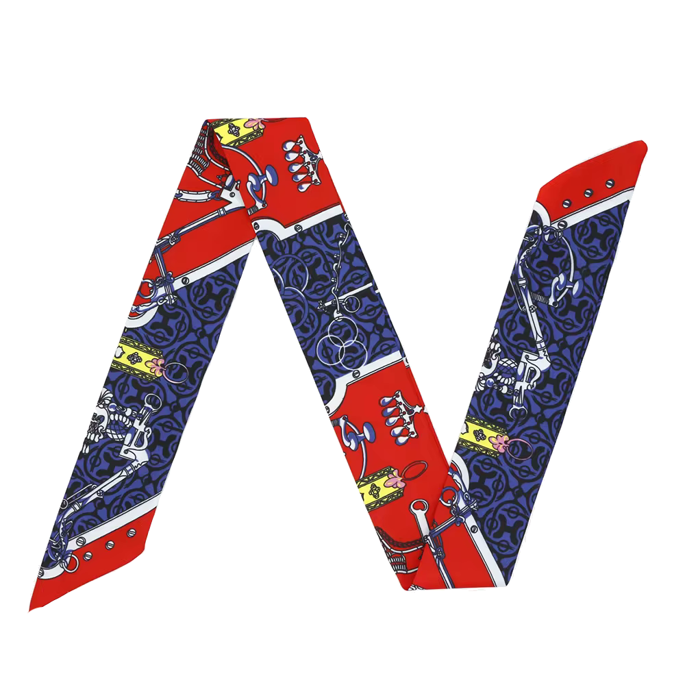 VERONA Horse Design Twilly Scarf, Hair or Handbag Tie - 85 x 5 cms