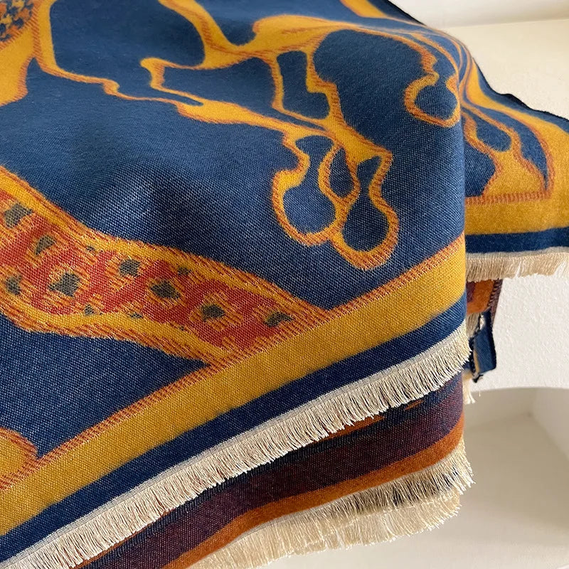 CAMILLA Horse Design, Cashmere Blend Pashmina/Shawl - 180 x 65 cms