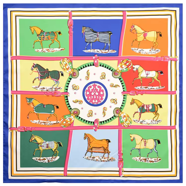 CANDY 60 Horse Design, Twill Scarf - 60 x 60 cm