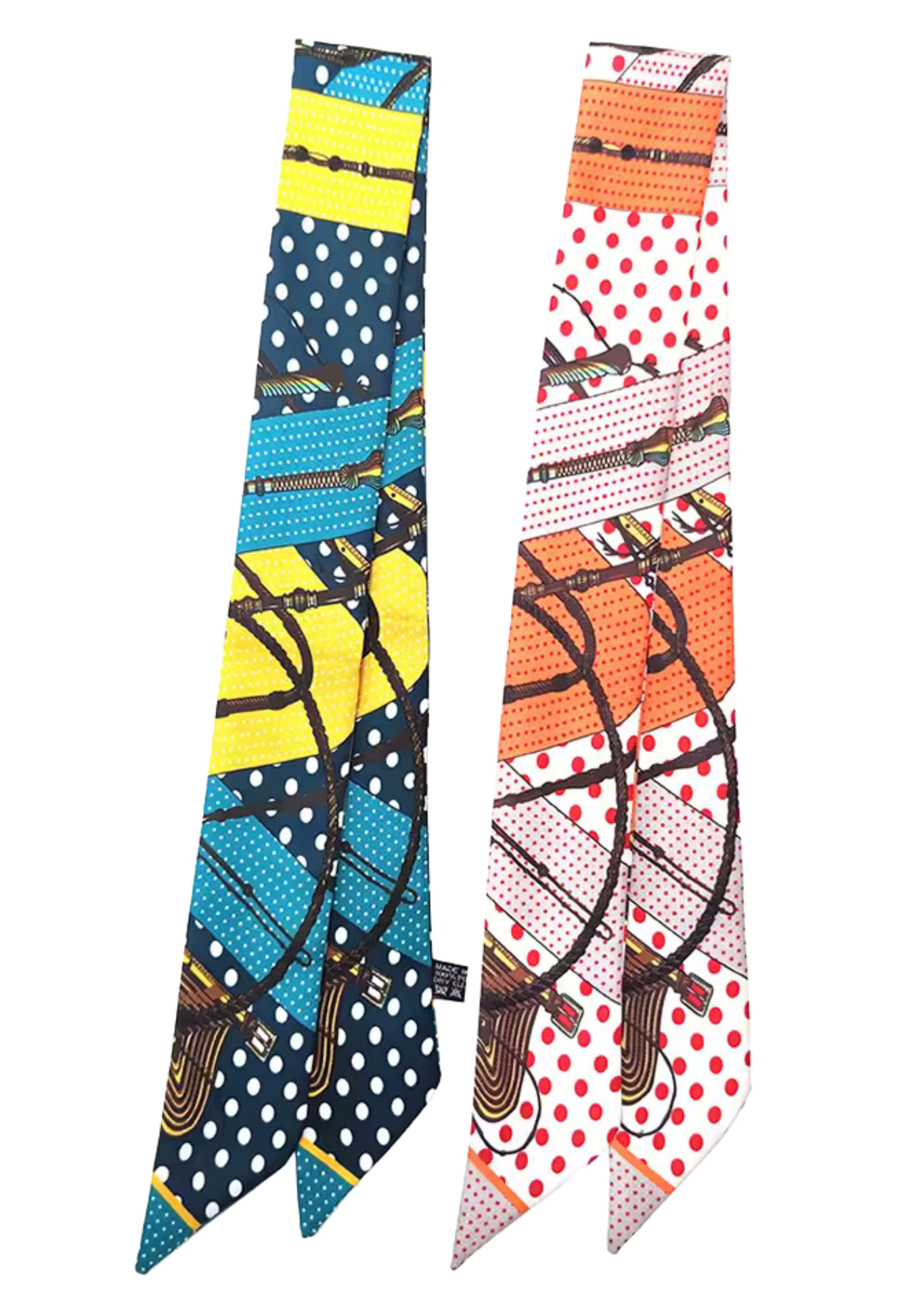 MADRID Horse Design Twilly Scarf, Hair or Handbag Tie - 85 x 5 cms