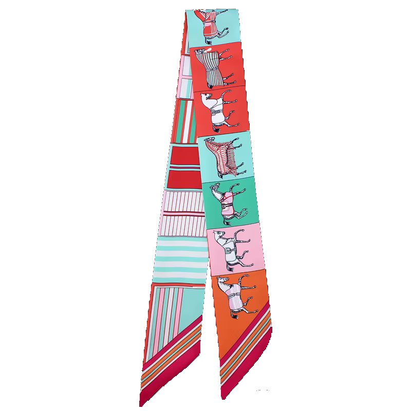 FELICITY Horse Design Twilly Scarf, Hair or Handbag Tie - 85 x 5 cms