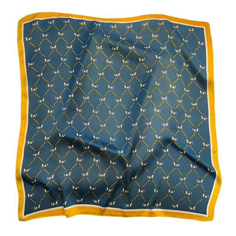 ADELINE 70 Horse Design, Satin Scarf - 70 x 70 cm