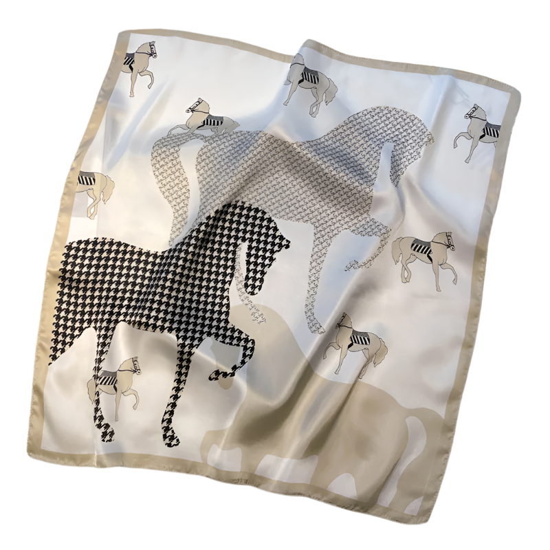 LAYLA Horse Design, Satin Scarf - 70 x 70 cms