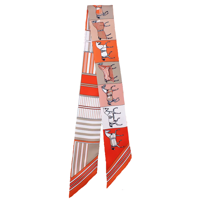 FELICITY Horse Design Twilly Scarf, Hair or Handbag Tie - 85 x 5 cms