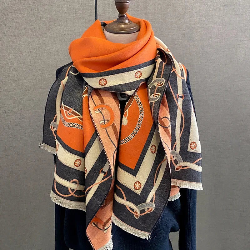 EVELYN Horse Design, Cashmere Blend Pashmina/Shawl - 180 x 65 cms