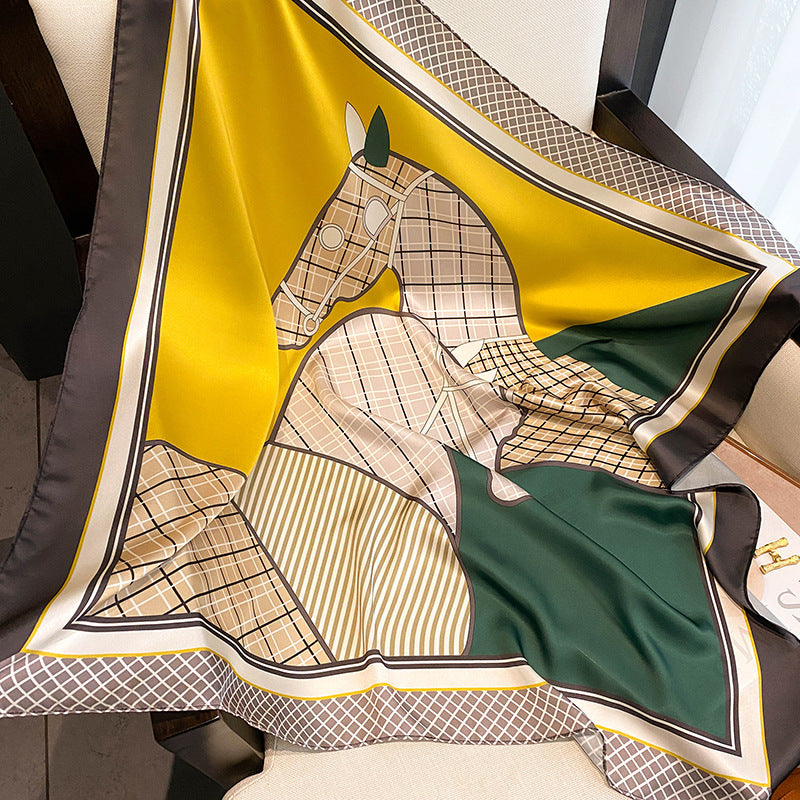 RUBY Horse Design Twill Scarf - 90 x 90 cms