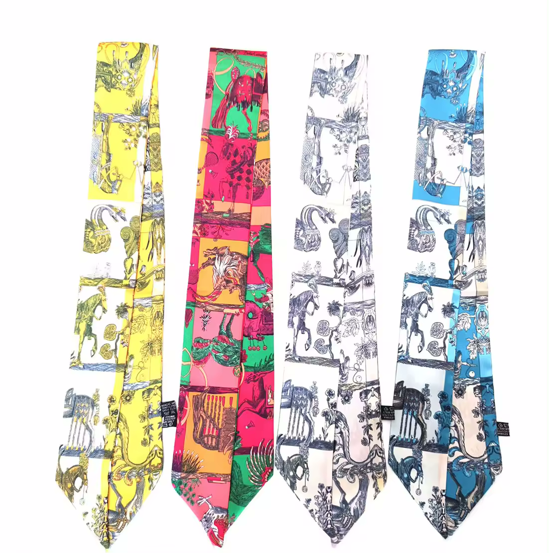 CAIRO Horse Design Twilly Scarf, Hair or Handbag Tie - 85 x 5 cms