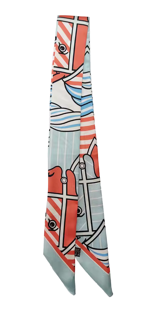 ROME Horse Design Twilly Scarf, Hair or Handbag Tie - 85 x 5 cms