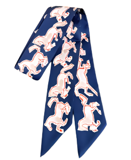 TOULOUSE Horse Design Twilly Scarf, Hair or Handbag Tie - 85 x 5 cms