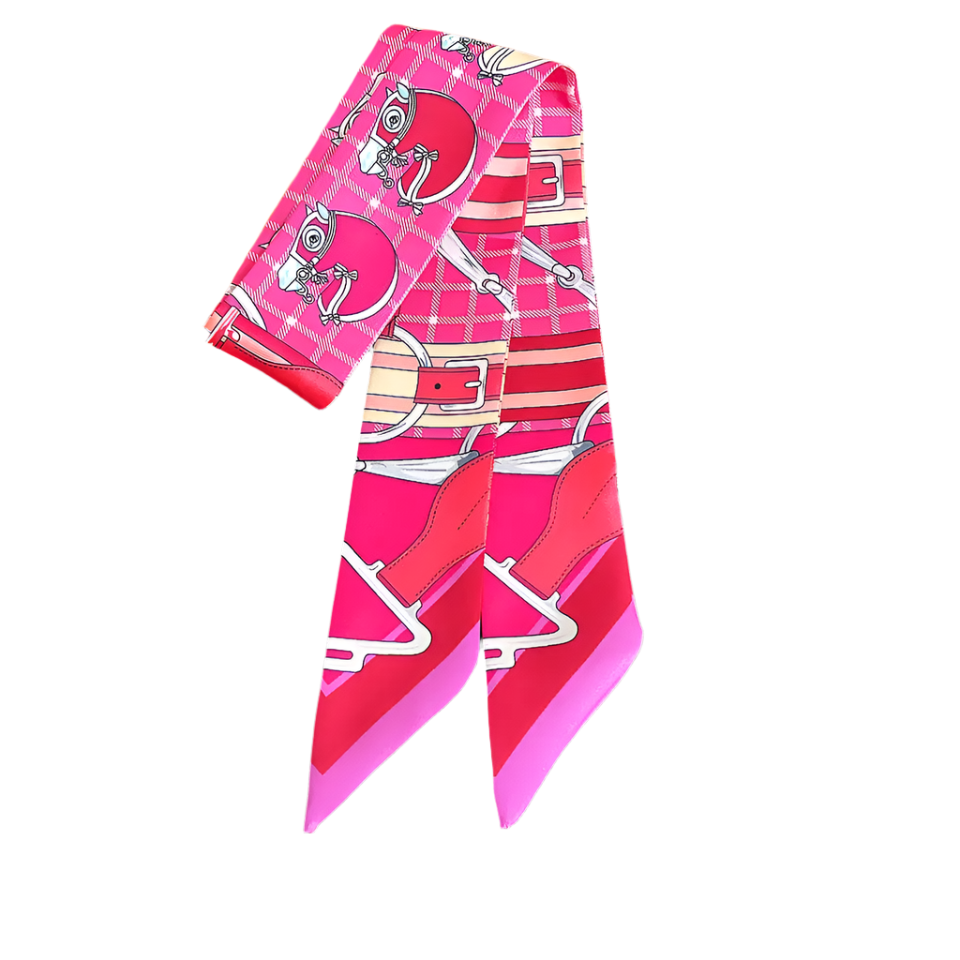 PARIS Horse Design Twilly Scarf, Hair or Handbag Tie - 85 x 5 cms