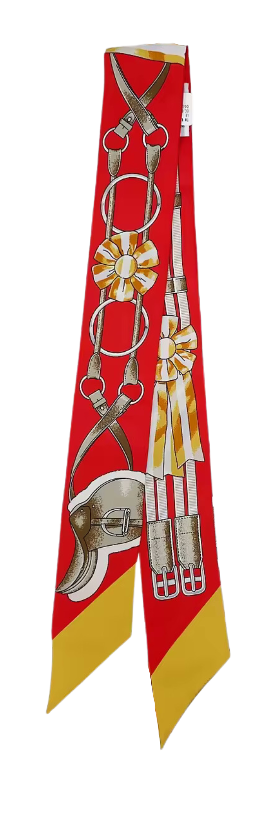 ORLANDO Horse Design Twilly Scarf, Hair or Handbag Tie - 85 x 5 cms PURE SILK