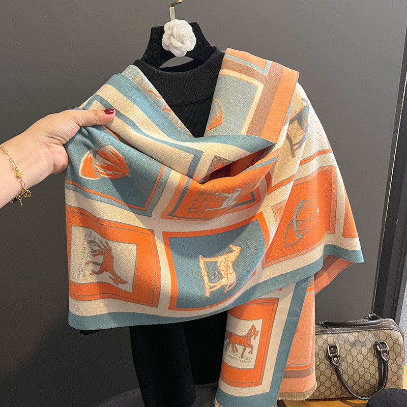ENID Horse Design, Cashmere Blend, Pashmina/Shawl 180 x 65 cms