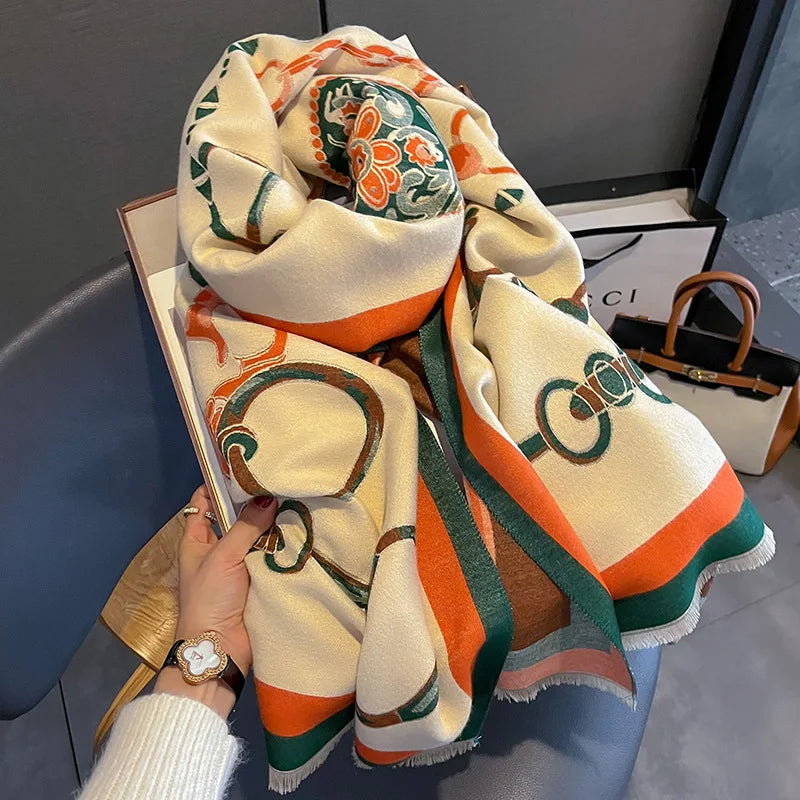 NOLA Horse Design, Cashmere Blend Pashmina/Shawl - 180 x 65 cms