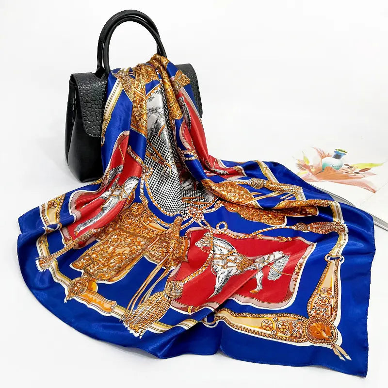 SARAH Horse Design, Satin Scarf - 90 x 90 cms