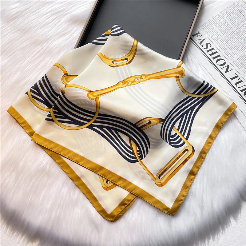 PEYTON Horse Design, Satin Scarf - 70 x 70 cm