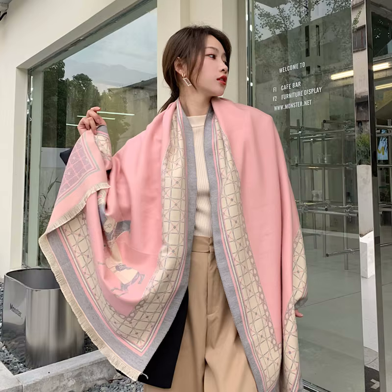 BRANDON Horse Design, Cashmere Blend Pashmina/Shawl - 180 x 65 cms