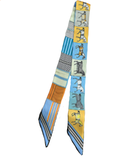 FELICITY Horse Design Twilly Scarf, Hair or Handbag Tie - 85 x 5 cms