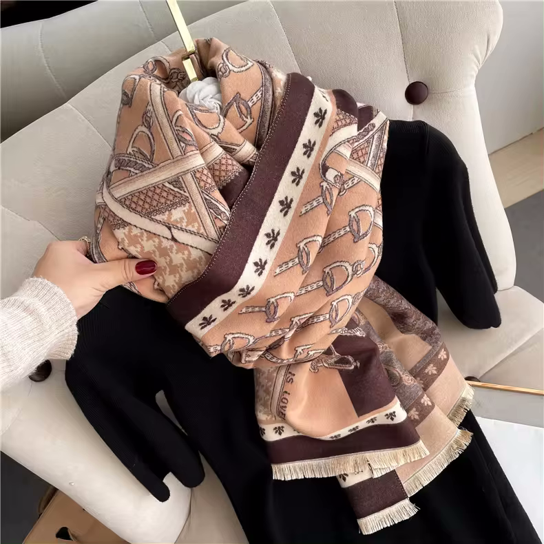 RIANNA Horse Design, Cashmere Blend, Pashmina/Shawl - 180 x 65 cms
