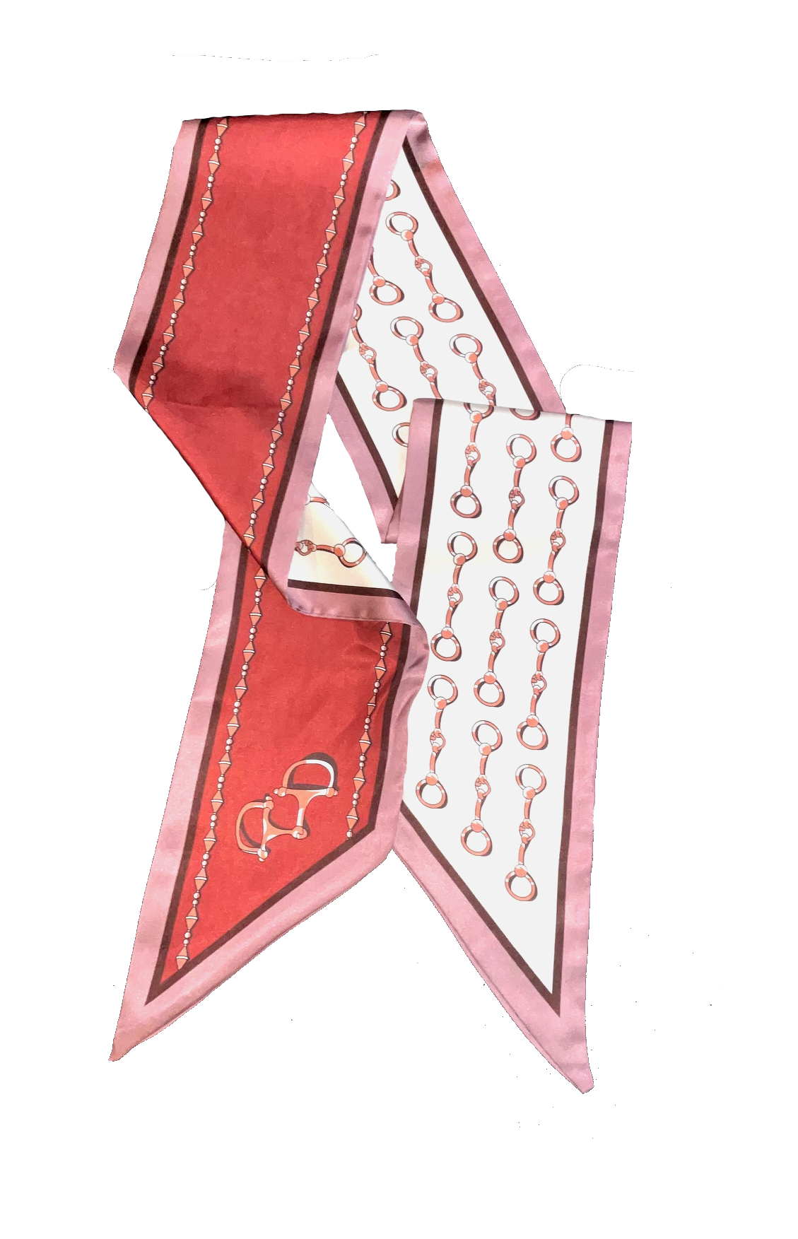 KENTUCKY Horse Design Silk Look Satin Skinny Scarf - 145 X 13 cm