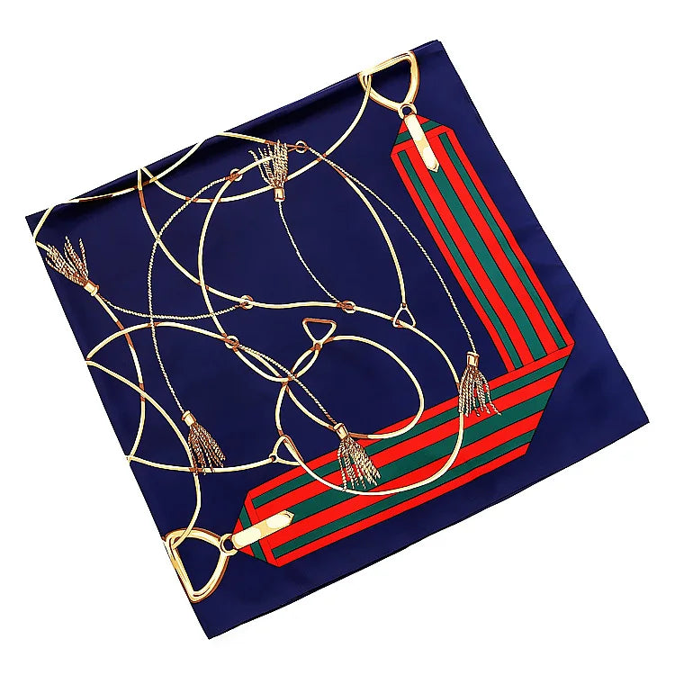 WINONA Horse Design, Man-Made Silk Twill Scarf - 100 x 100 cms