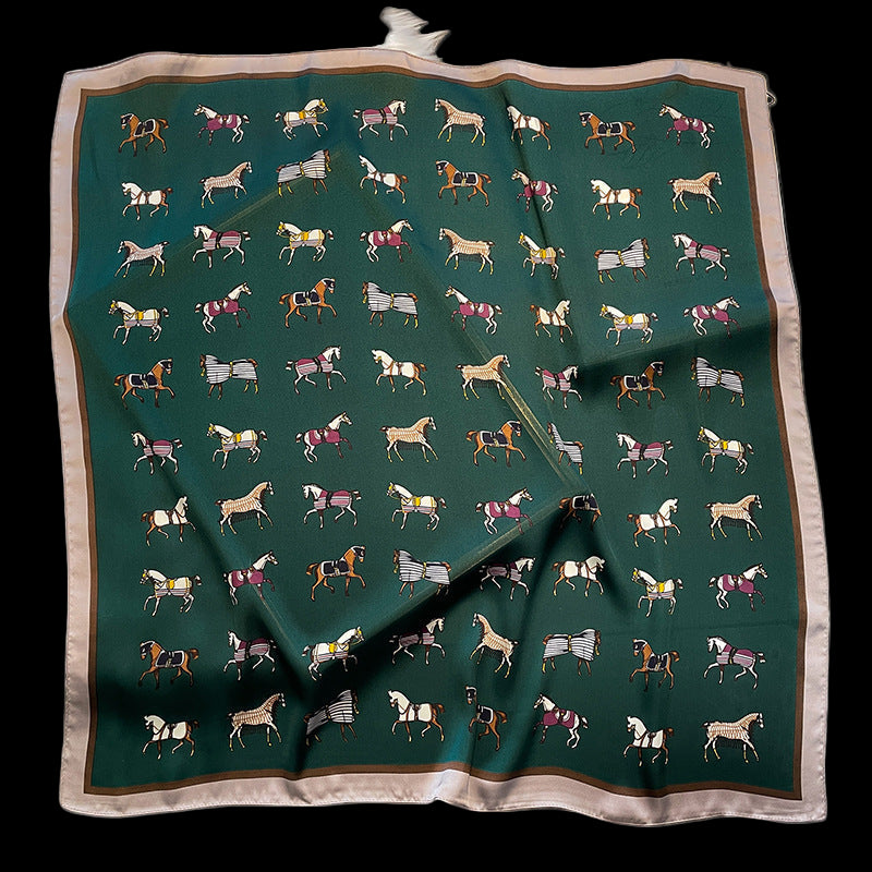 NOVA Horse Design, Satin Scarf - 70 x 70 cms