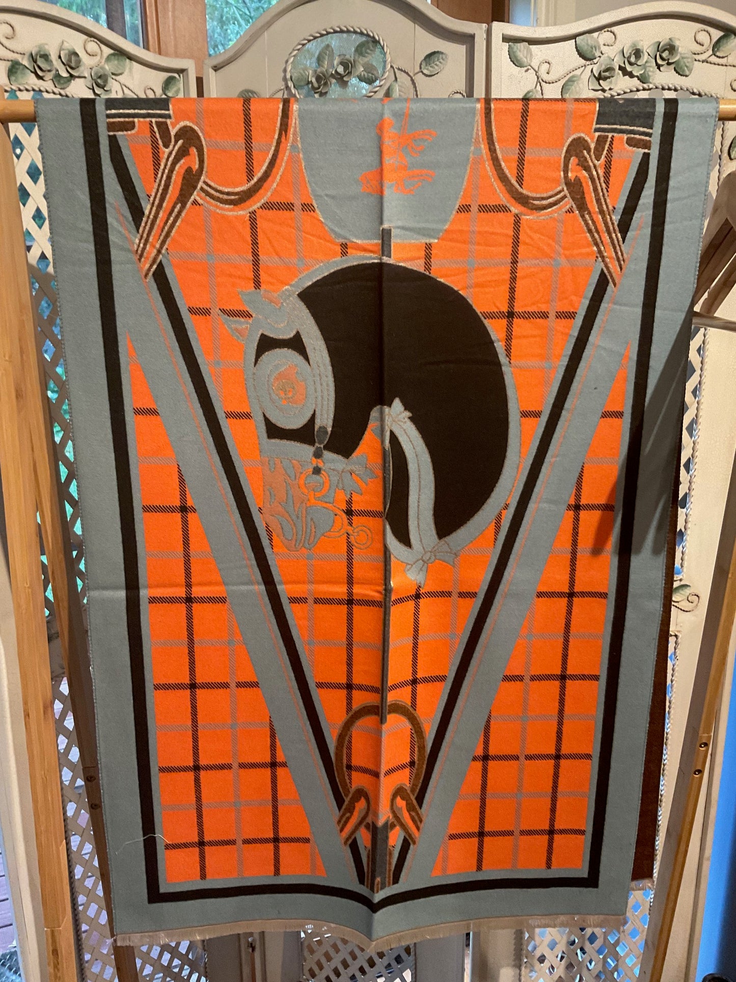 JENNA Horse Design Cashmere Blend Pashmina/Shawl - 180 x 65 cms