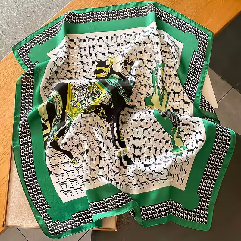 SANDY Horse Design, Satin Scarf - 70 x 70 cm