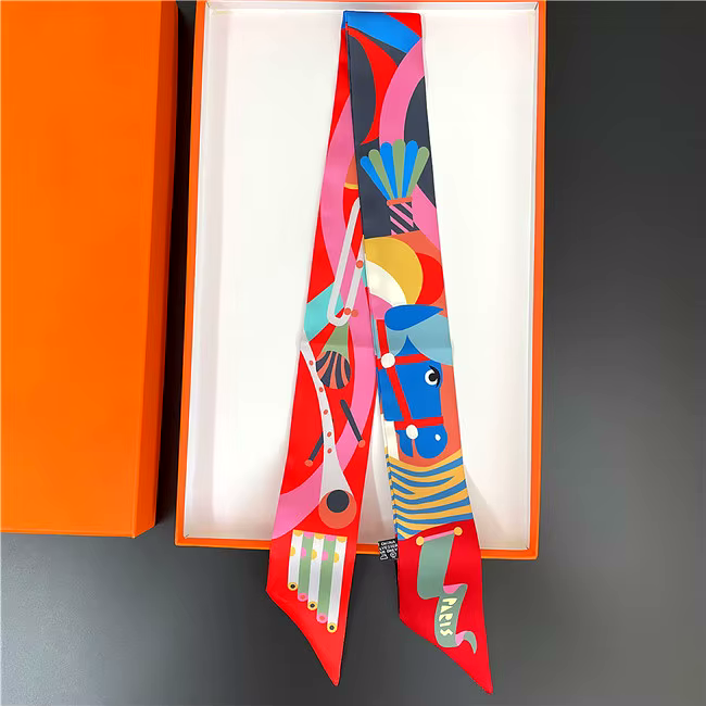 GIVERNY Horse Design Twilly Scarf, Hair or Handbag Tie - 85 x 5 cms