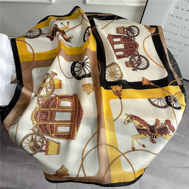 ISLA Horse Design, Satin Scarf - 70 x 70 cms