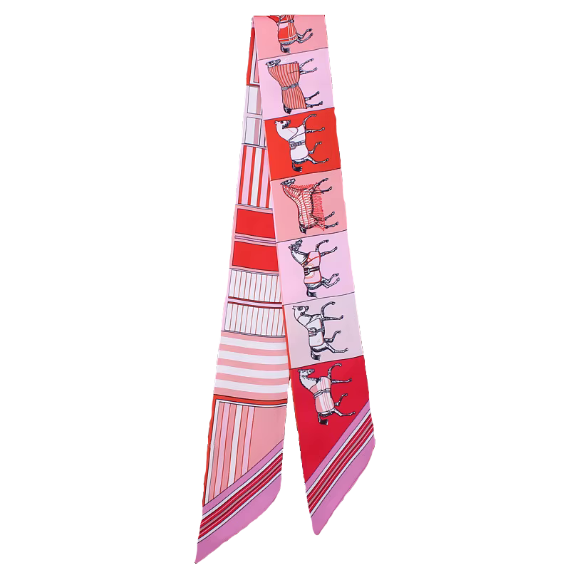 FELICITY Horse Design Twilly Scarf, Hair or Handbag Tie - 85 x 5 cms