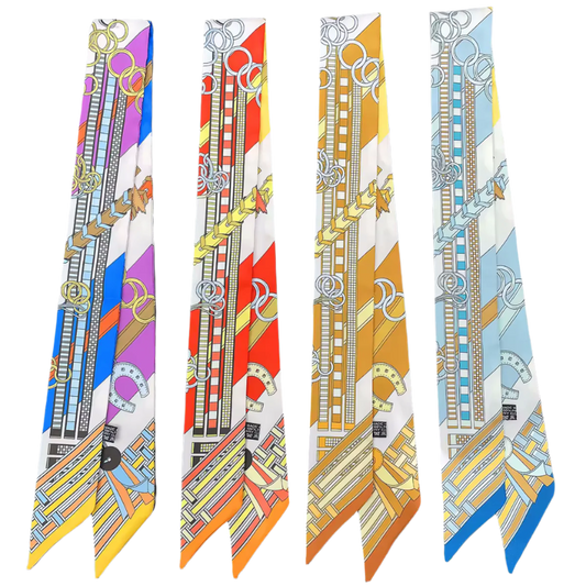 MORNA Horse Design Twilly Scarf, Hair or Handbag Tie - 85 x 5 cms