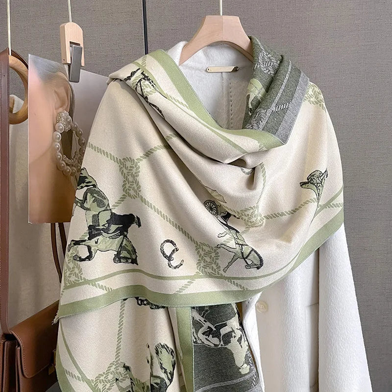 ALICE Horse Design, Cashmere Blend Pashmina/Shawl - 180 x 65 cms