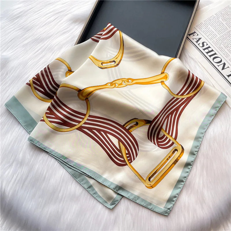 PEYTON Horse Design, Satin Scarf - 70 x 70 cm