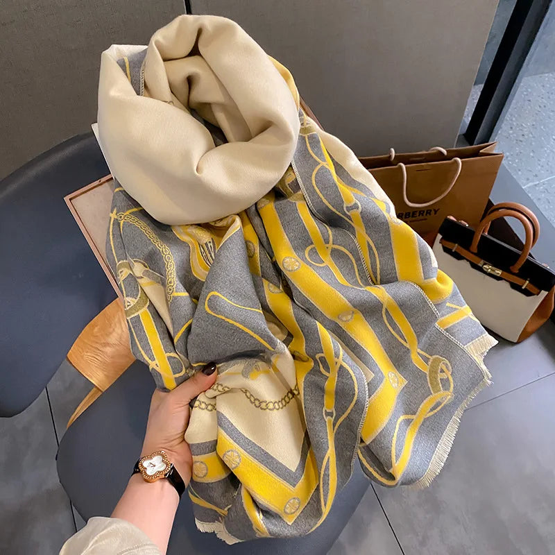 EVELYN Horse Design, Cashmere Blend Pashmina/Shawl - 180 x 65 cms