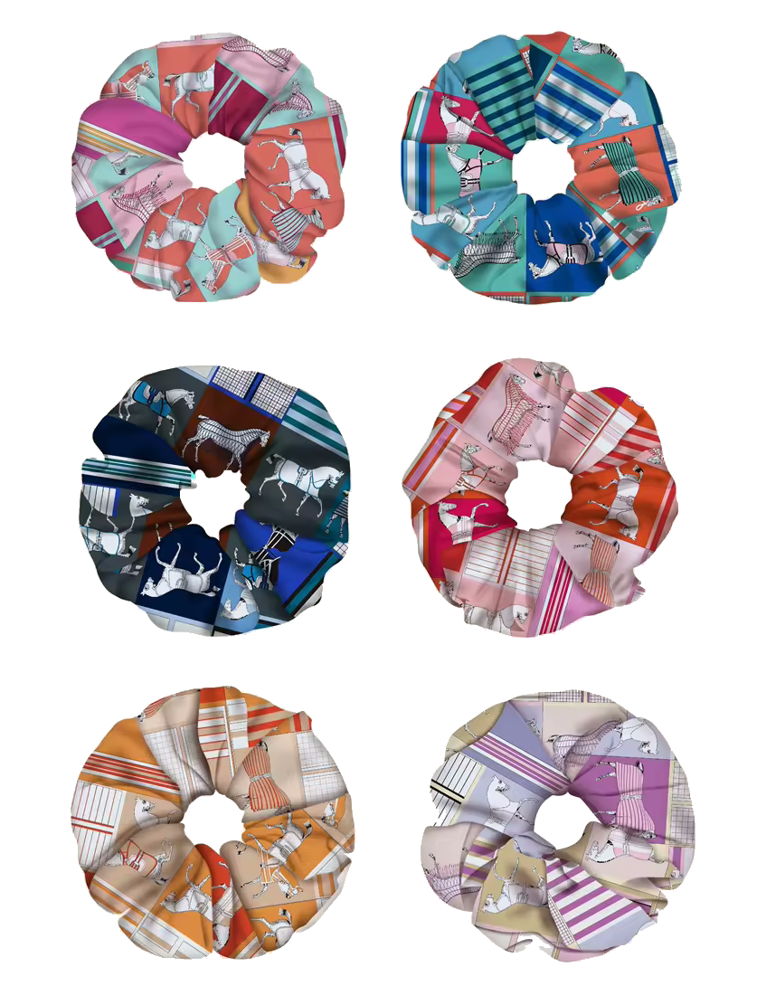 FELICITY SCRUNCHIE Horse Design, Twill Scrunchie