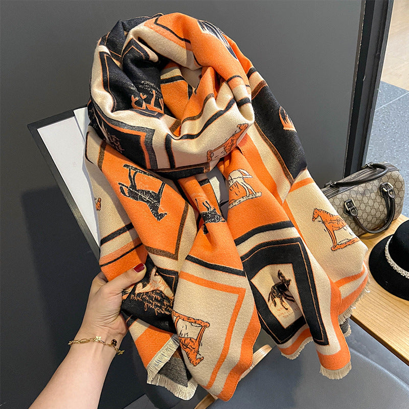 ENID Horse Design, Cashmere Blend, Pashmina/Shawl 180 x 65 cms