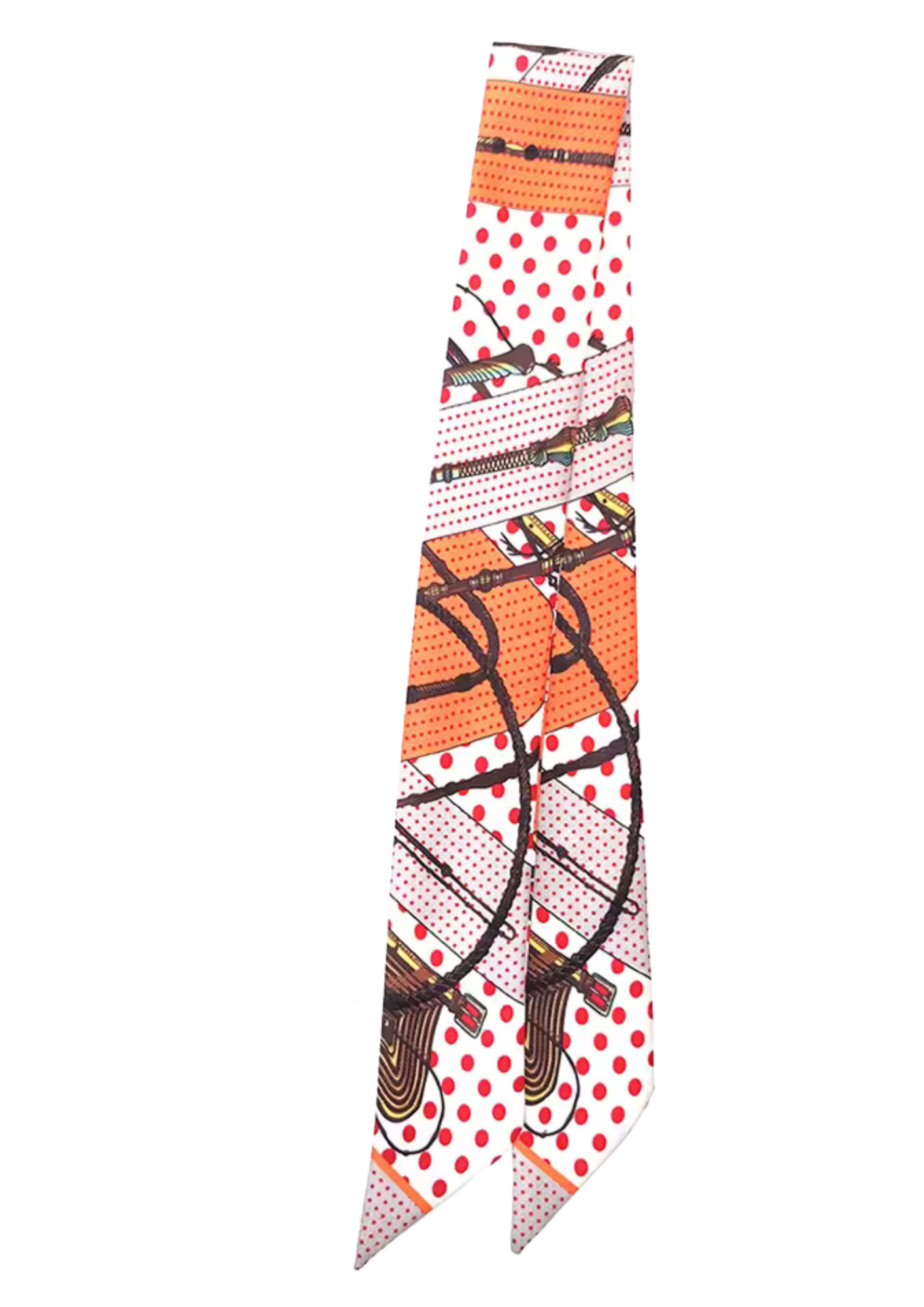 MADRID Horse Design Twilly Scarf, Hair or Handbag Tie - 85 x 5 cms