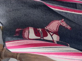 ALAINE Horse Design Cashmere Blend Pashmina/Shawl - 180 x 65 cms