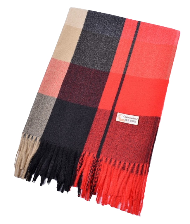 HELIOS Cashmere Blend Plaid Scarf - 180 x 65 cms