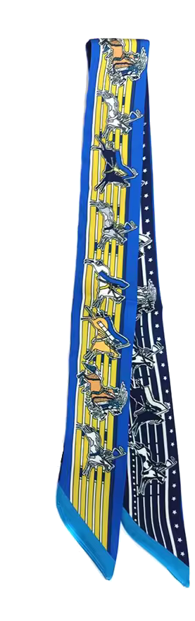 ATHENS Horse Design Twilly Scarf, Hair or Handbag Tie - 85 x 5 cms