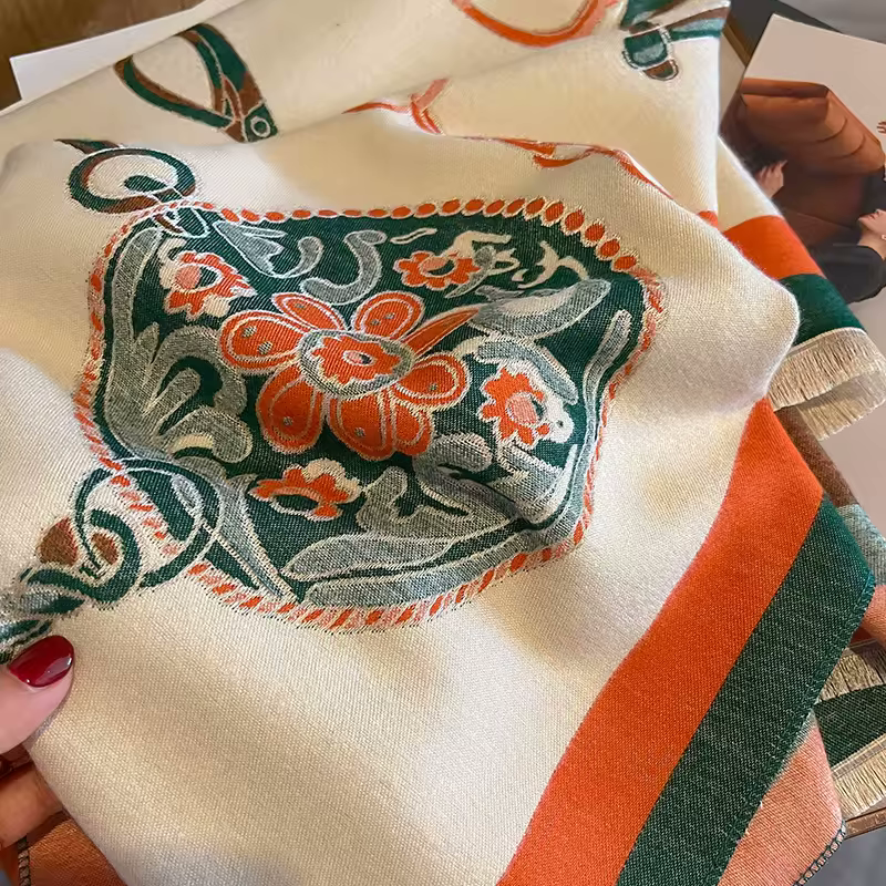 NOLA Horse Design, Cashmere Blend Pashmina/Shawl - 180 x 65 cms